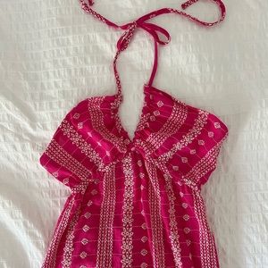 Zara Pink & White Maxi Dress Size Small